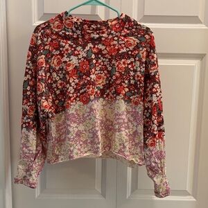 Free people! Floral Women's Top - Red and Cream
